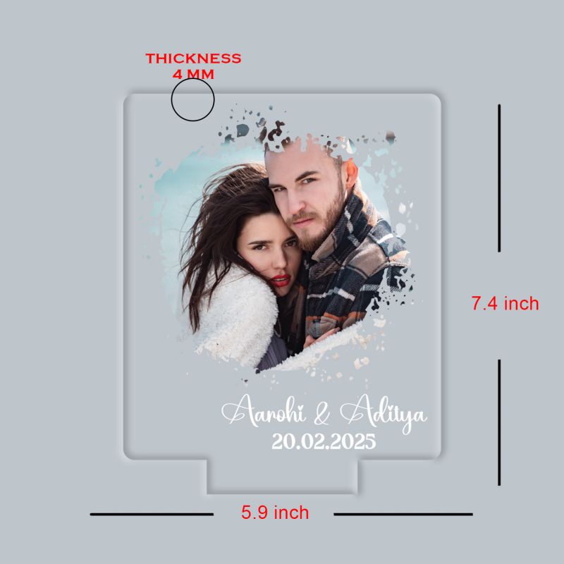 Personalized Couple LED Photo Lamp with Custom Name and Date | Gift for Husband Wife, Girlfriend Boyfriend Gift for Anniversary & Birthday Warm White Light & USB Powered